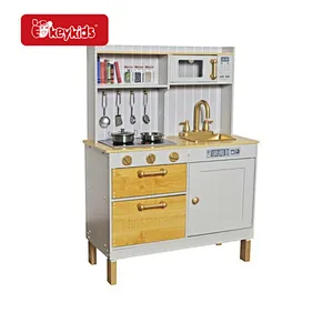 Customize Pretend Play Simulation Modern Wooden Kitchen Toy Set For Kids W10C821