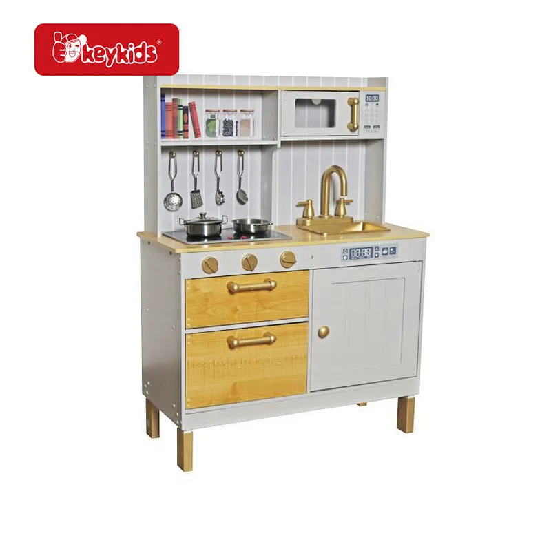 Customize Pretend Play Simulation Modern Wooden Kitchen Toy Set For Kids W10C821